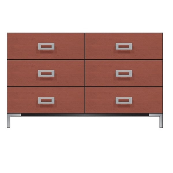 Amish Modern Dresser with Metal  Base & Smooth Drawer