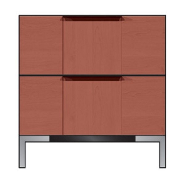 Amish Modern Nightstand with Metal Base & Contemporary Drawer