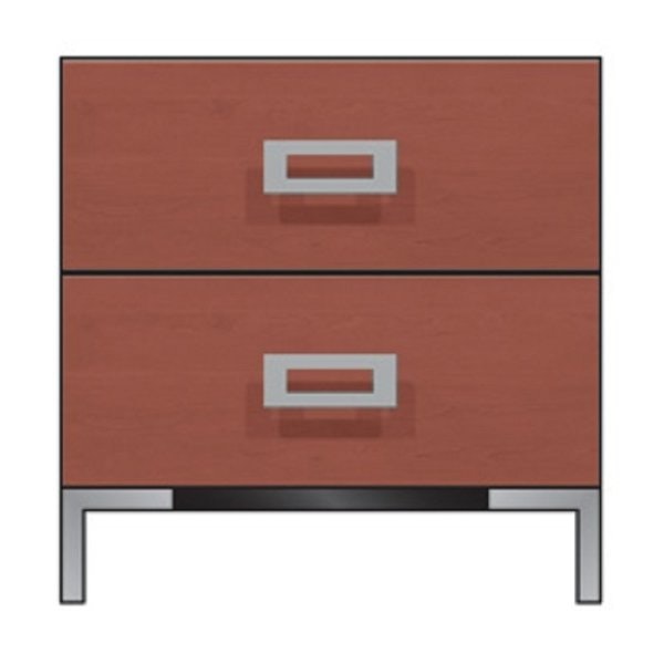 Amish Modern Nightstand with Metal  Base & Smooth Drawer