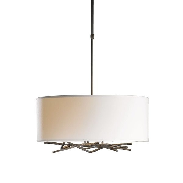 Dark Smoke Hubbardton Forge Brindille Drum Shade Pendant