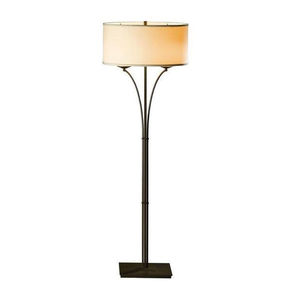 Contemporary Hammered Steel Floor Lamp by Hubbardton Forge.