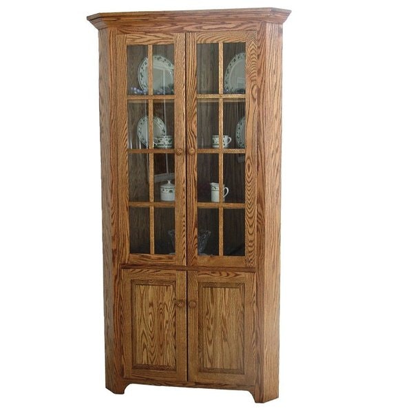 Amish Shaker Corner Cabinet hutch