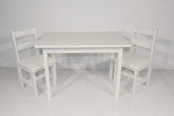 Amish Child's 3-Piece Table and Chair Set White Paint In-Stock