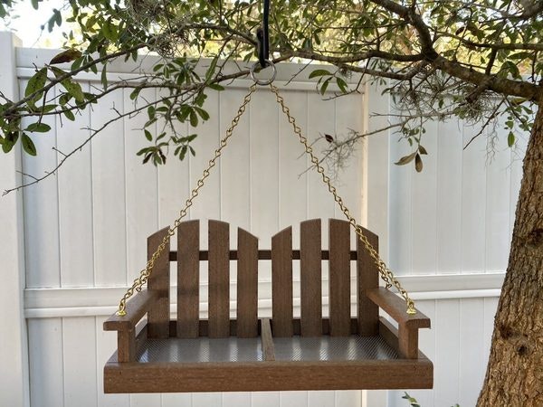 Amish Handcrafted Poly Lumber Adirondack Porch Swing Bird Feeder
