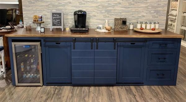 Amish Sarasota Barn Door Coffee and Bar Cabinet - DutchCrafters Exclusive