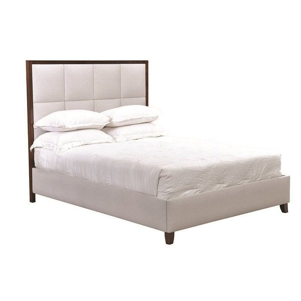 Amish Uptown City Square Modern High Headboard Upholstered Bed - Quick Ship