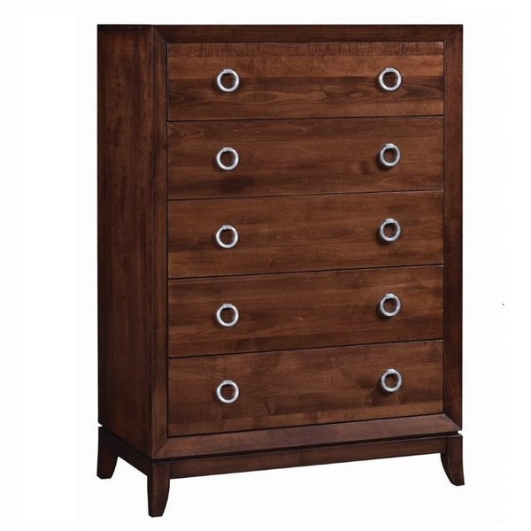 Amish Uptown Maple Wood Modern 5-Drawer Chest of Drawers - Quick Ship