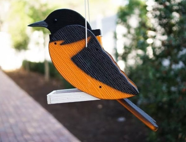 Amish Handcrafted Oriole Shaped Bird Feeder