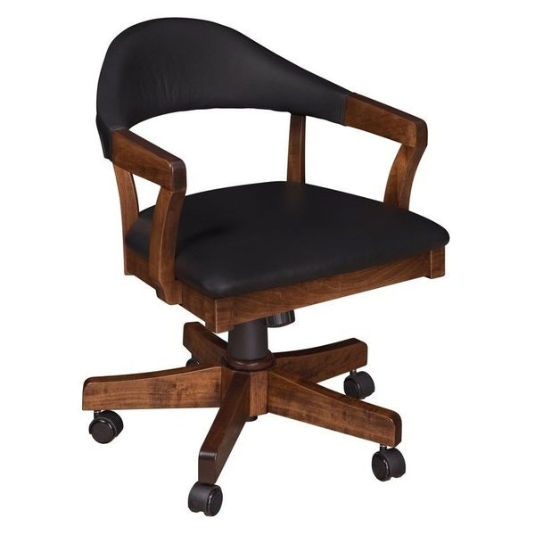 Amish Modern Desk Chair with Wheels