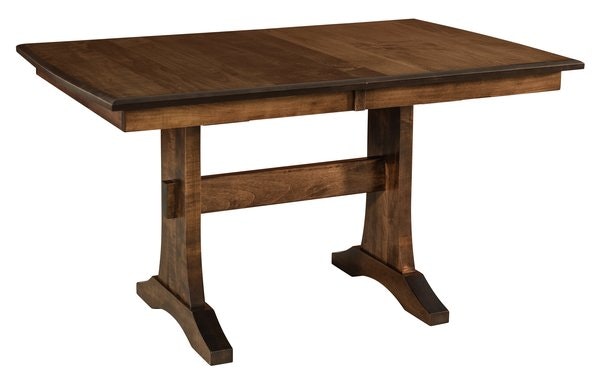 Amish Solid Wood South Padre Trestle Dining Table - Quick Ship