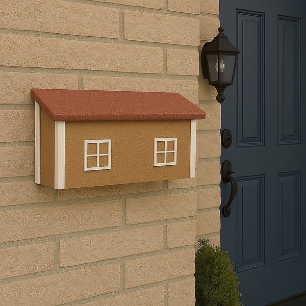 Amish Made Poly Lumber Classic House Style Wall Mounted Mailbox
