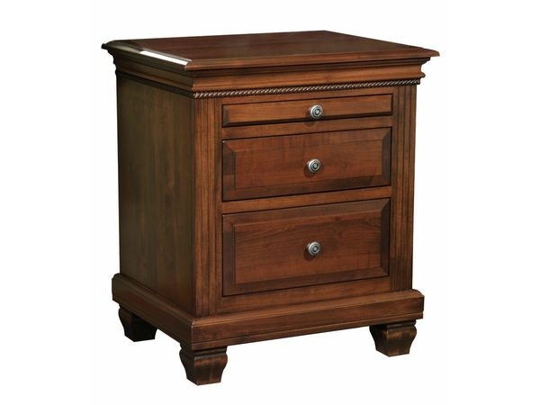 Amish Northbrook 2-Drawer Nightstand with Pullout tray