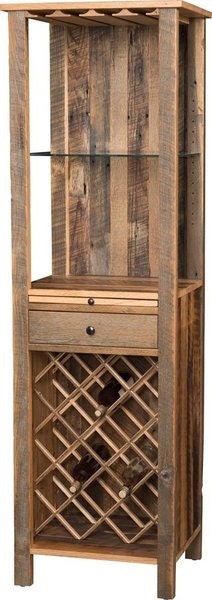 Amish Shaker Wine Cabinet with Pull-Out Tray