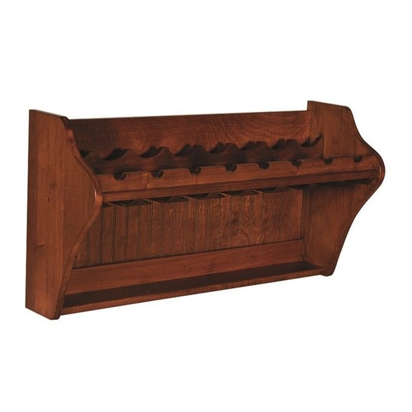 Amish 8 Bottle Wine and Stemware Storage Shelf