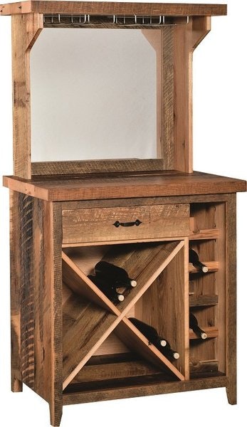 Amish Wyndham Reclaimed Wood Wine Bar