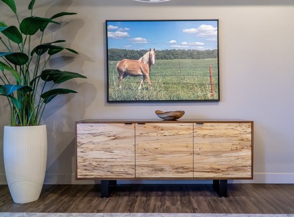 Amish Rainey Contemporary Solid Wood Dining Credenza