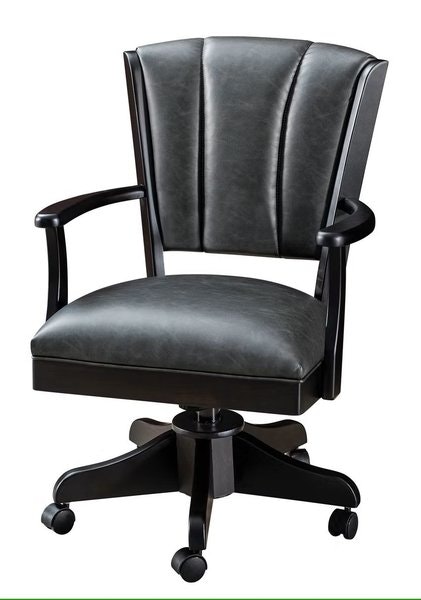 Amish Upholstered Norman Modern Desk Chair with Wheels