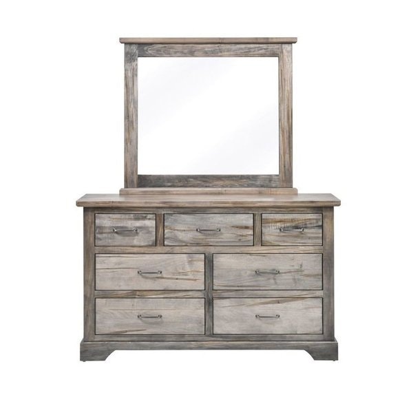 Amish Timber Hearth Reclaimed Barnwood 7-Drawer Dresser with Optional Mirror