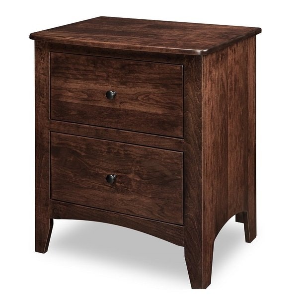 Amish Great Miami Solid Wood 2-Drawer Nightstand