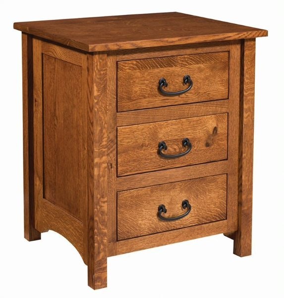 Amish Saginaw 3 Drawer Nightstand