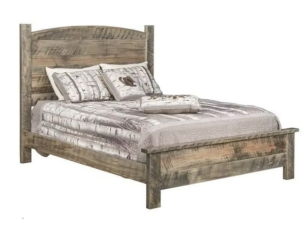Amish Rough-Cut Maple Carolina Panel Bed - Quick Ship