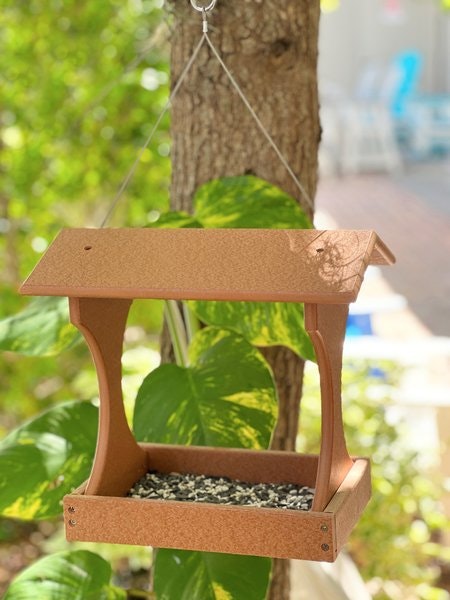 Amish Made Poly Fly Thru Bird Feeder with Seed Tray - DutchCrafters Exclusive