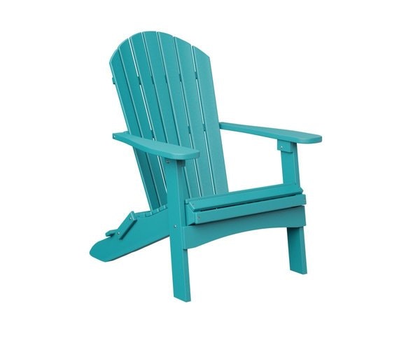 Amish Folding Poly Adirondack Chair Aruba Blue In Stock and Ready to Ship