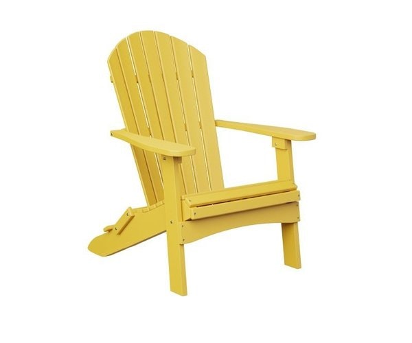 Amish Folding Poly Adirondack Chair Yellow In Stock and Ready to Ship