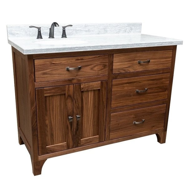 Amish Rexburg Wood 47" Free Standing Single Bath Vanity Cabinet Base Only