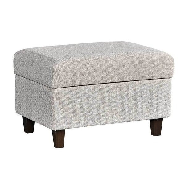 Amish Maya Transitional Upholstered Ottoman 26 1/2 inch wide with choice of Upholstery, Premium Wood, and Finish Color