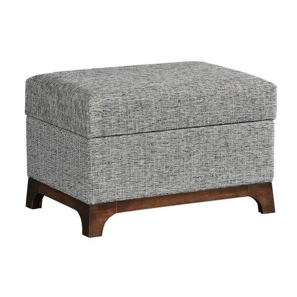 Amish Adeline Modern Upholstered Ottoman 100 Percent Hardwood Mortise and Tenon Construction.