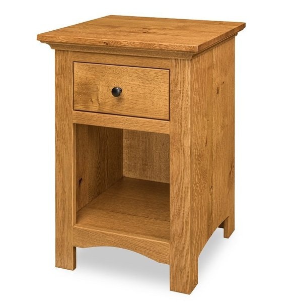 Amish Markleway Rustic Quarter Sawn White Oak 1-Drawer Nightstand - Quick Ship