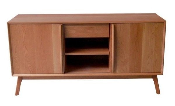 Amish Hastingwood Mid-Century Modern Media Console with Sliding Doors