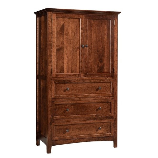 Amish 70 Tall Cicero Armoire shown in Rustic Cherry with Michael’s Finish