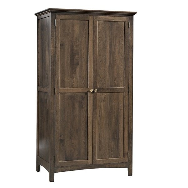 Amish 70 Tall Cicero Wardrobe shown in Rustic Cherry with Cappuccino Finish