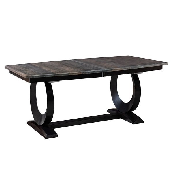 Amish Handcrafted Solid Wood Mia Modern Curved Base Dining Table