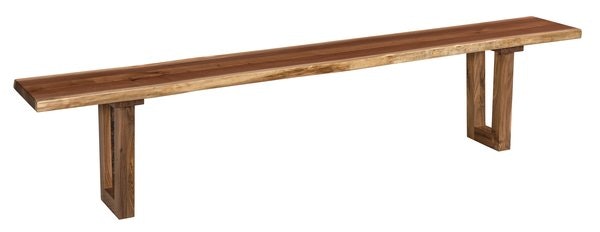 Amish Reston Rustic Modern Live Edge Large Backless Dining Bench