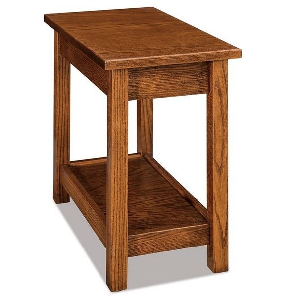 Amish 24 Tall Radiance Mission Side Table with Bottom Shelf