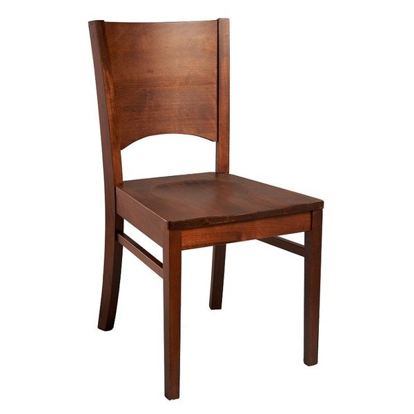 Amish Caloosa Solid Wood Modern Shaped Panel Back Dining Chair