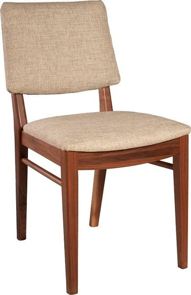 Amish Camelot Contemporary Dining Chair shown in Walnut with Natural Stain and Exotic Fabric
