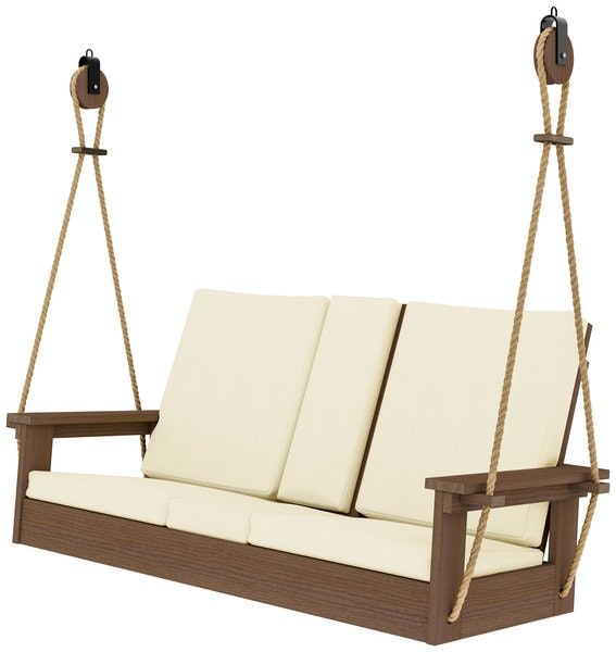 Amish Forest Modern Outdoor Loveseat Sofa Swing - Flip Down Center Console