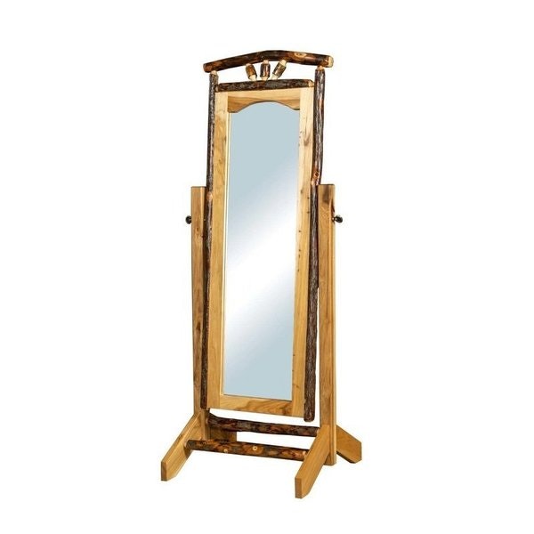 Amish Rustic Hickory Twig Cheval Mirror