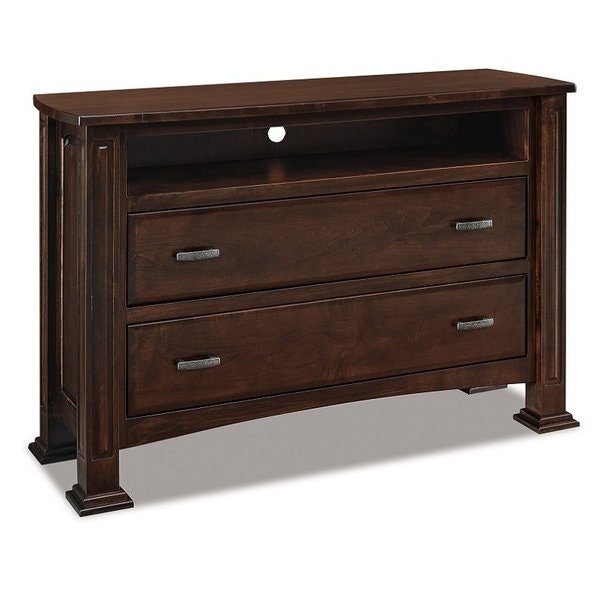 Amish William 2 Drawer Media Chest - Quick Ship Shown in Brown Maple with Old Museum stain