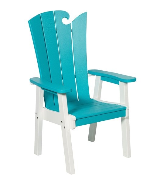 Amish Poly Outdoor Ocean Wavz Dining Chair
