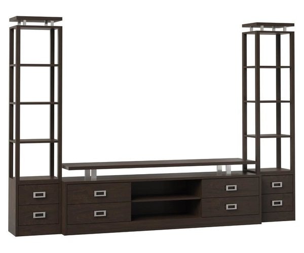 Amish Lewisburg Entertainment Center Handcrafted From Brown Maple Wood With FC-50241 Charwood 10 Sheen Finish