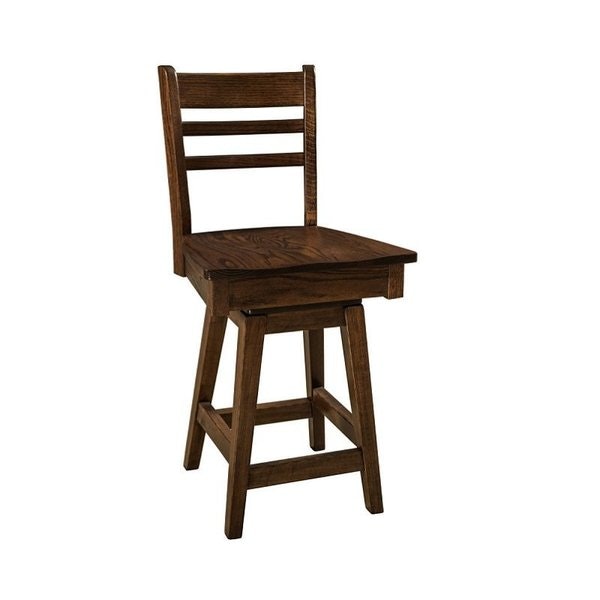 Amish American Ladder-Back Swivel Counter and Bar Stool
