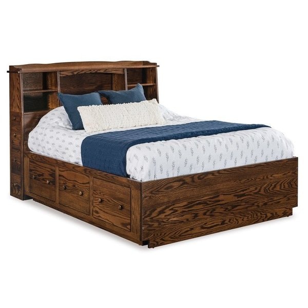 Amish Bookcase Bed with Optional Underbed Storage