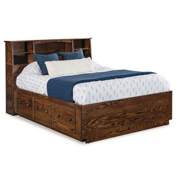 Amish Bookcase Bed with Optional Underbed Storage