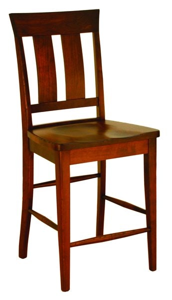 Amish McKinley Solid Wood Counter or Bar Stool