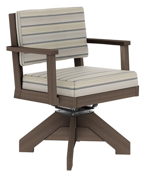 Amish Miller Poly Outdoor Upholstered Swivel Dining Chair with Arms